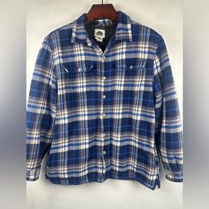 Old Mill Heavy Winter Flannel Men's Shirt XXL Sherpa Soft‎ Fleece side pockets